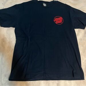 Santa Cruz Skateboards Navy Blue T-Shirt with Red Logo
